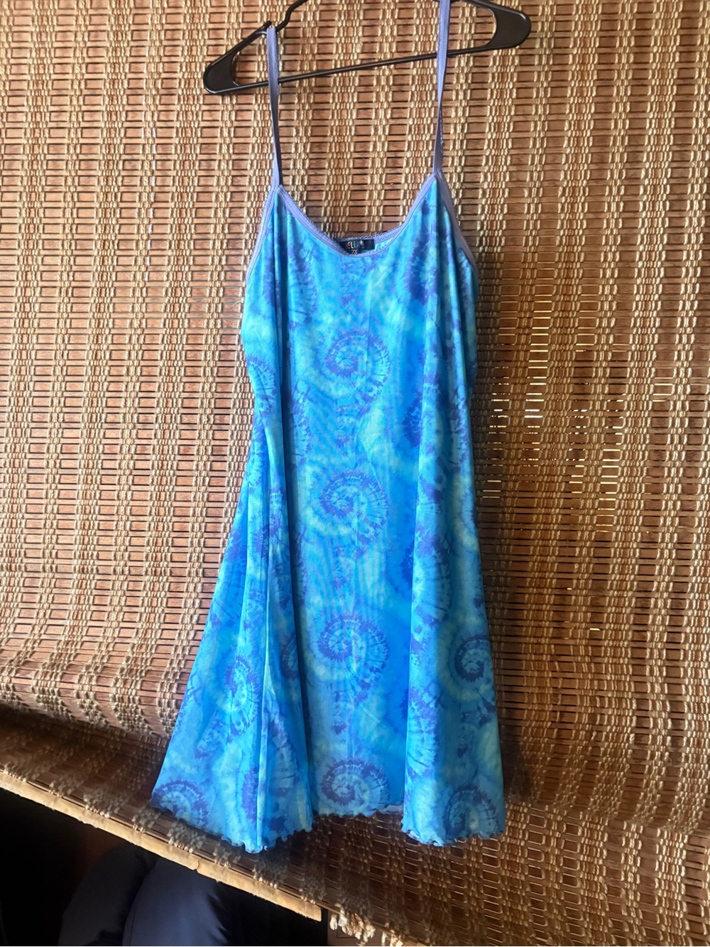 Dolls Kill Blue Tie-Dye Mini Slip Dress